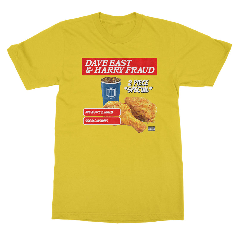 Dave East & Harry Fraud "“2 Piece” cover art T-Shirt (YELLOW)" T-Shirt