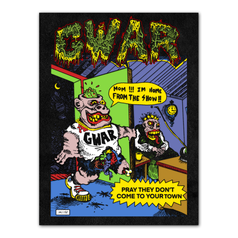 Postmortem Merch "GWAR - Hi Mom I’m Home From the Show Flocked Blacklight Poster" Poster