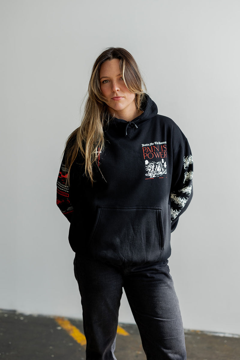 Justice For The Damned "Pain Is Power" Pullover Hoodie