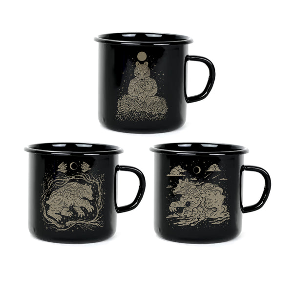 Wardruna "Bears Tryptic Enamel Cups Set" Bundle