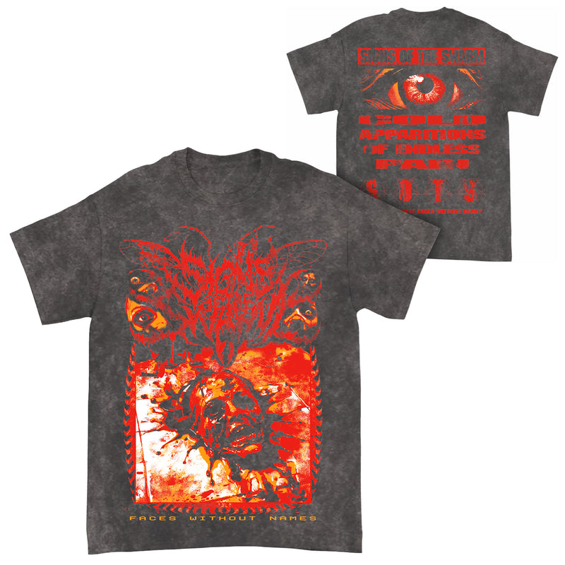 Signs of the Swarm ""Faces Without Names" Mineral Wash" T-Shirt